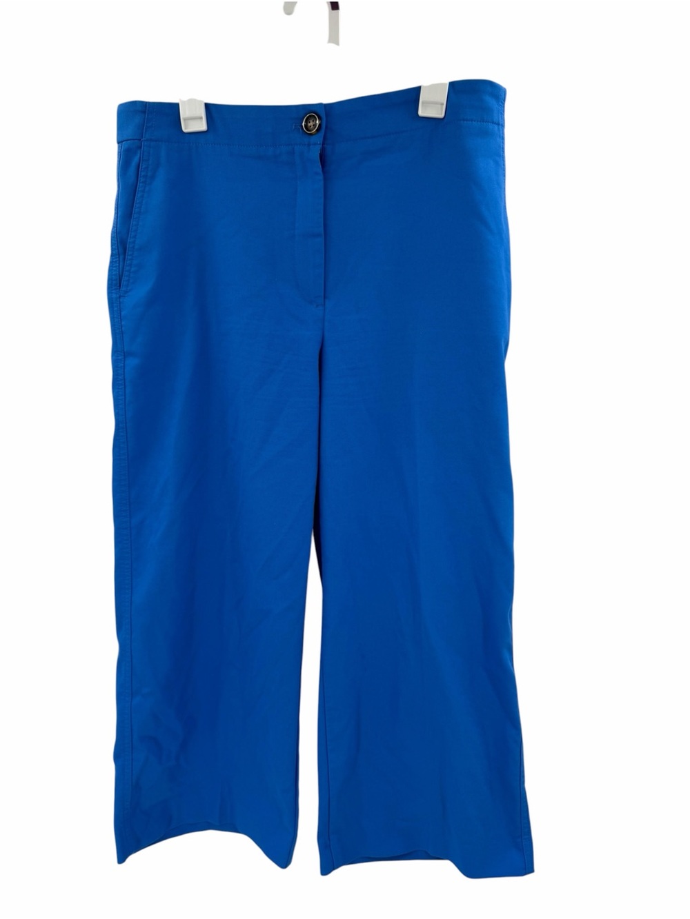 Ann Taylor Women’s Wide-Leg Crop Pants in Electric Blue Cotton Size 12